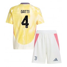 Juventus Federico Gatti #4 Bortedraktsett Barn 2024-25 Kortermet (+ korte bukser)